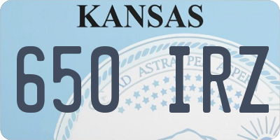 KS license plate 650IRZ