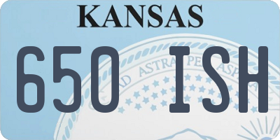 KS license plate 650ISH