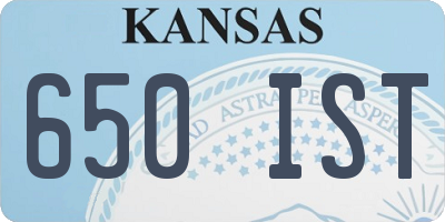 KS license plate 650IST