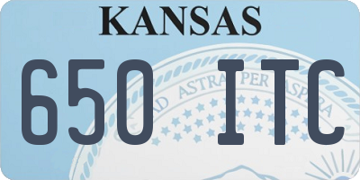 KS license plate 650ITC