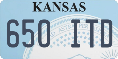 KS license plate 650ITD