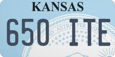 KS license plate 650ITE