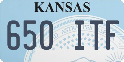 KS license plate 650ITF