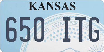 KS license plate 650ITG