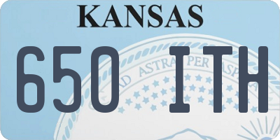 KS license plate 650ITH