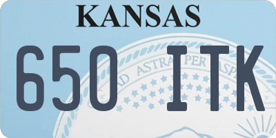 KS license plate 650ITK