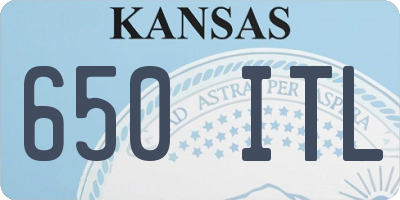 KS license plate 650ITL
