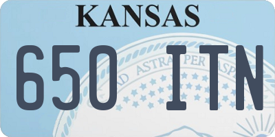 KS license plate 650ITN
