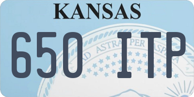 KS license plate 650ITP
