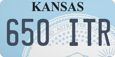 KS license plate 650ITR