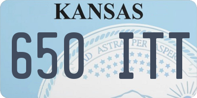 KS license plate 650ITT
