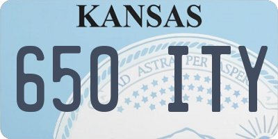 KS license plate 650ITY