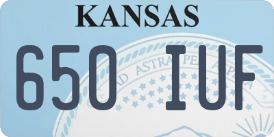 KS license plate 650IUF