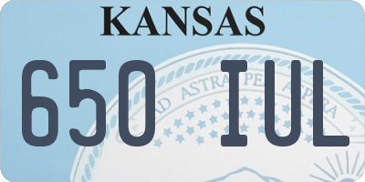 KS license plate 650IUL