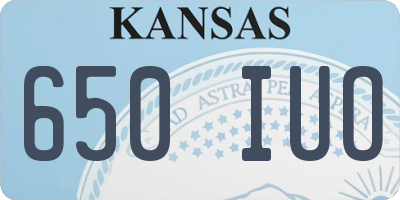 KS license plate 650IUO