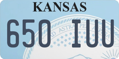 KS license plate 650IUU