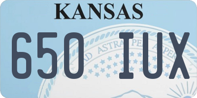 KS license plate 650IUX