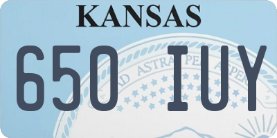 KS license plate 650IUY