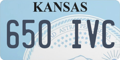 KS license plate 650IVC