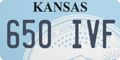 KS license plate 650IVF