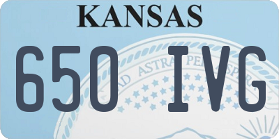 KS license plate 650IVG