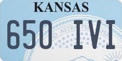 KS license plate 650IVI