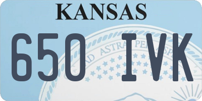 KS license plate 650IVK
