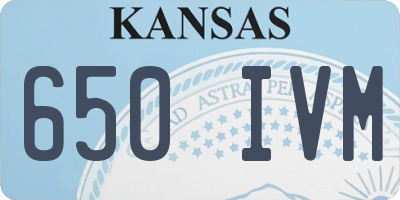 KS license plate 650IVM