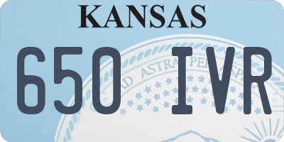 KS license plate 650IVR
