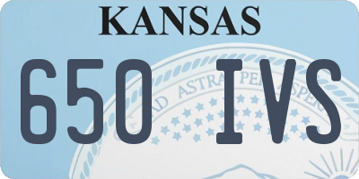 KS license plate 650IVS