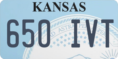 KS license plate 650IVT
