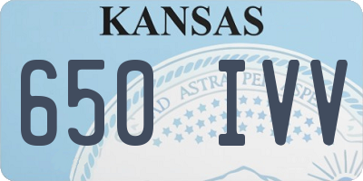 KS license plate 650IVV