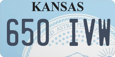KS license plate 650IVW