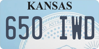 KS license plate 650IWD