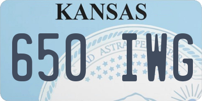 KS license plate 650IWG