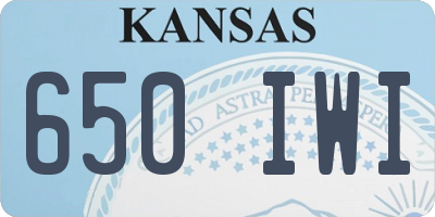 KS license plate 650IWI