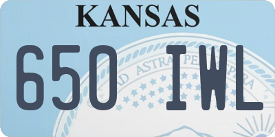 KS license plate 650IWL