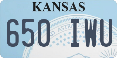 KS license plate 650IWU