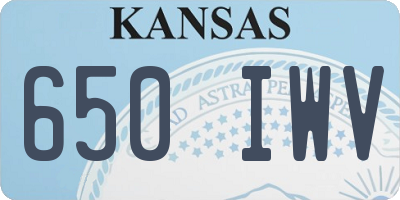 KS license plate 650IWV