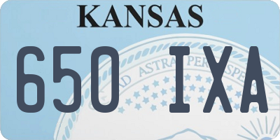 KS license plate 650IXA