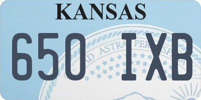 KS license plate 650IXB