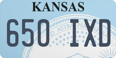 KS license plate 650IXD