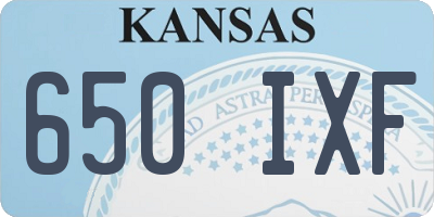 KS license plate 650IXF