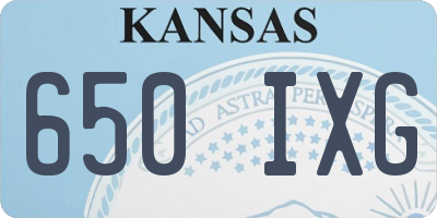 KS license plate 650IXG