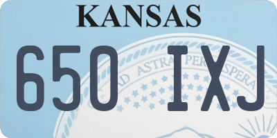 KS license plate 650IXJ