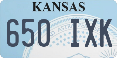 KS license plate 650IXK