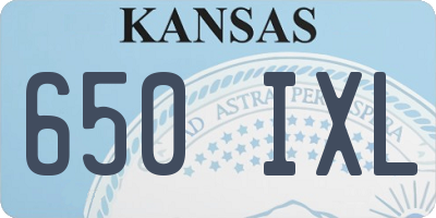 KS license plate 650IXL