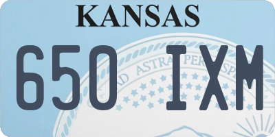 KS license plate 650IXM