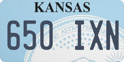 KS license plate 650IXN
