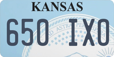 KS license plate 650IXO